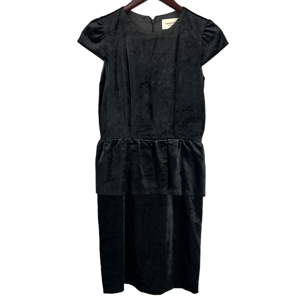 Ivana Helsinki by‎ Paola Suhonen Black Velvet Peplum Dress EU 34 US 2